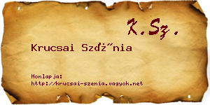 Krucsai Szénia névjegykártya